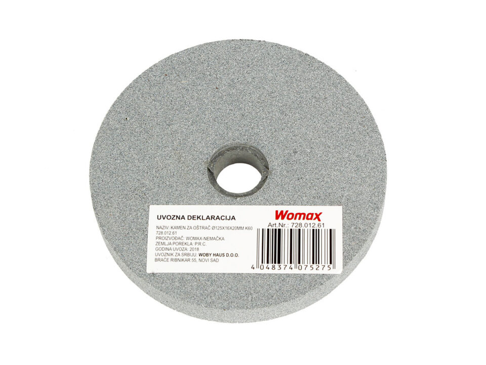 KAMEN ZA OŠTRAČ O125X16X20MM K60 WOMAX 72801261