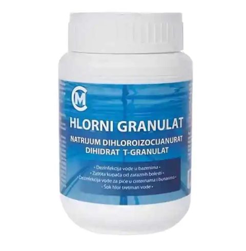 Hlorni granulat u pakovanju od 500g za šok tretman i dezinfekciju Plana Promet Velika Plana
