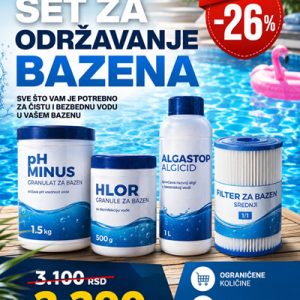 Kompletan set za održavanje hemije i filtraciju vode u bazenima Plana Promet Velika Plana